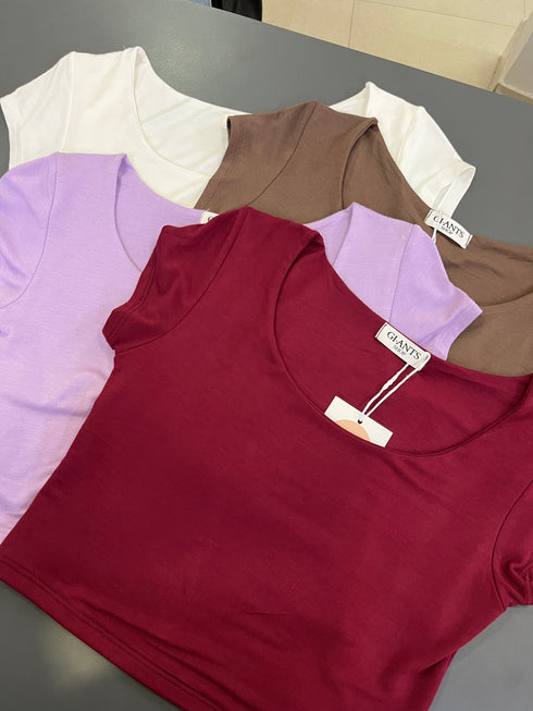 Round Neck Crop Tops